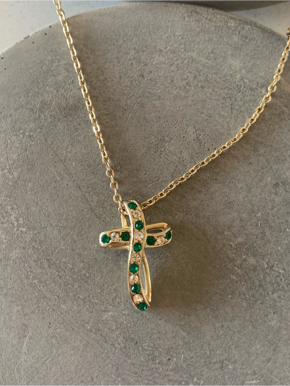 Vintage Infinity Knot Cross Necklace with Genuine Austrian Crystals